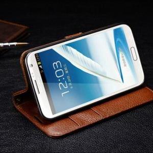 Leather Samsung Galaxy Note 2 Case Business Style..