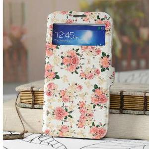 Samsung S4 Case For Girls Flower Printing Pu..