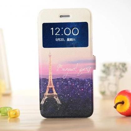 Night Eiffel Iphone 6 Flip Cover, Cool Design..