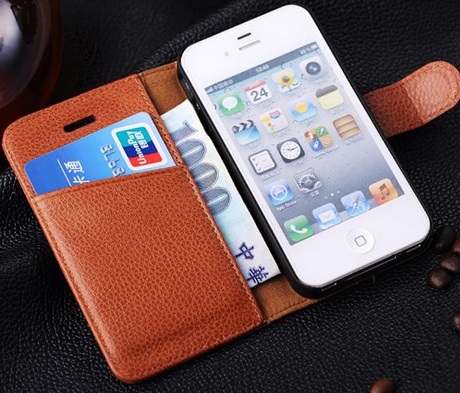 Business Style Iphone 4 Leather Case ,iphone 4s Leather Case Simple Style Iphone 4s Wallet Case , Iphone 4 Wallet Case, Iphone 4s Flip Case,